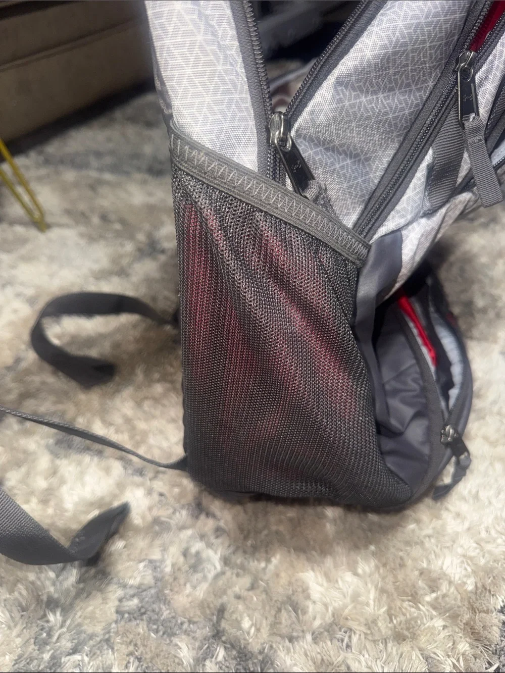 Under Armour Gray Backpack with Red Logo